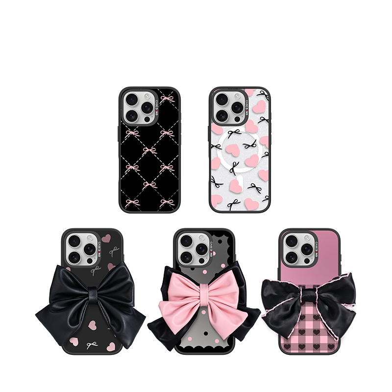 CASEBANG x Pink Bow - Peach Heart Bow Cover
