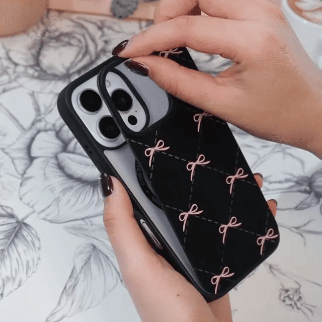CASEBANG - Pink Bow MagSafe Phone Grip Stand Cover