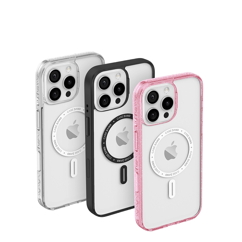 ImagiSnap Base Case - Transparent Glitter Pink