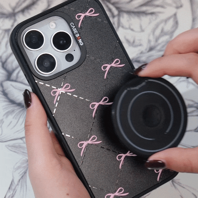 CASEBANG x Pink Bow MagSafe Phone Grip Stand Cover